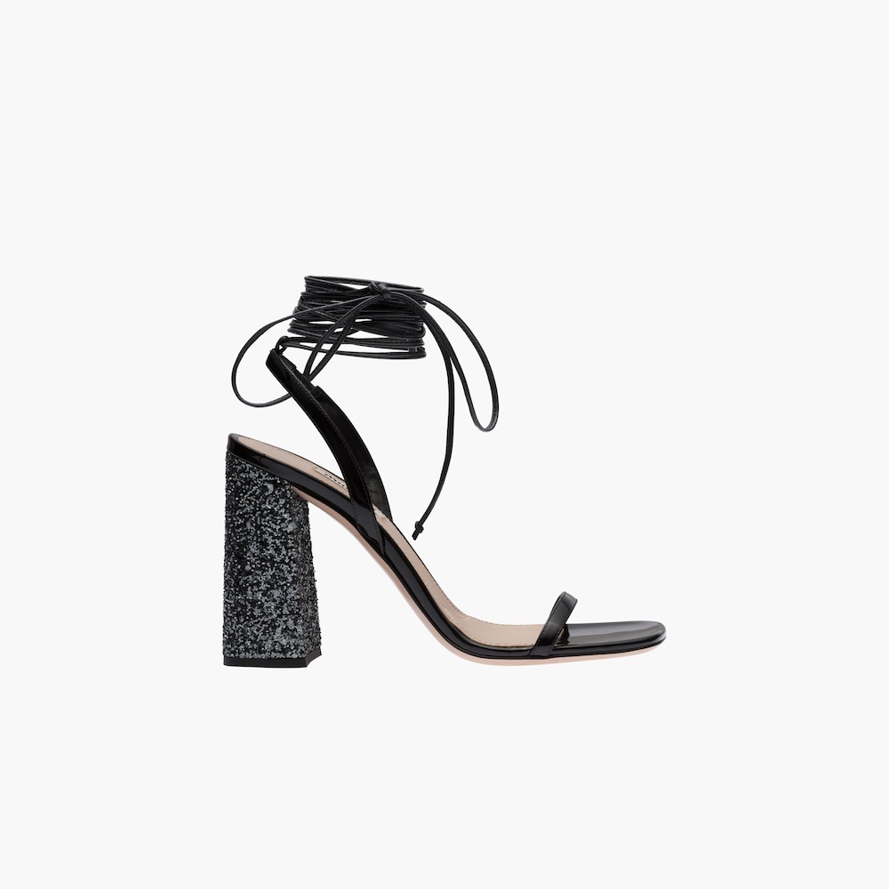 Patent leather and glitter sandals - 2
