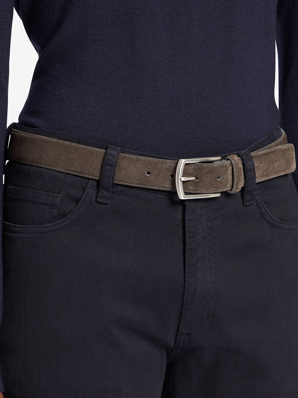 nubuck leather belt - 3