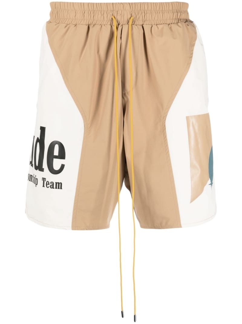 logo-print track shorts - 1