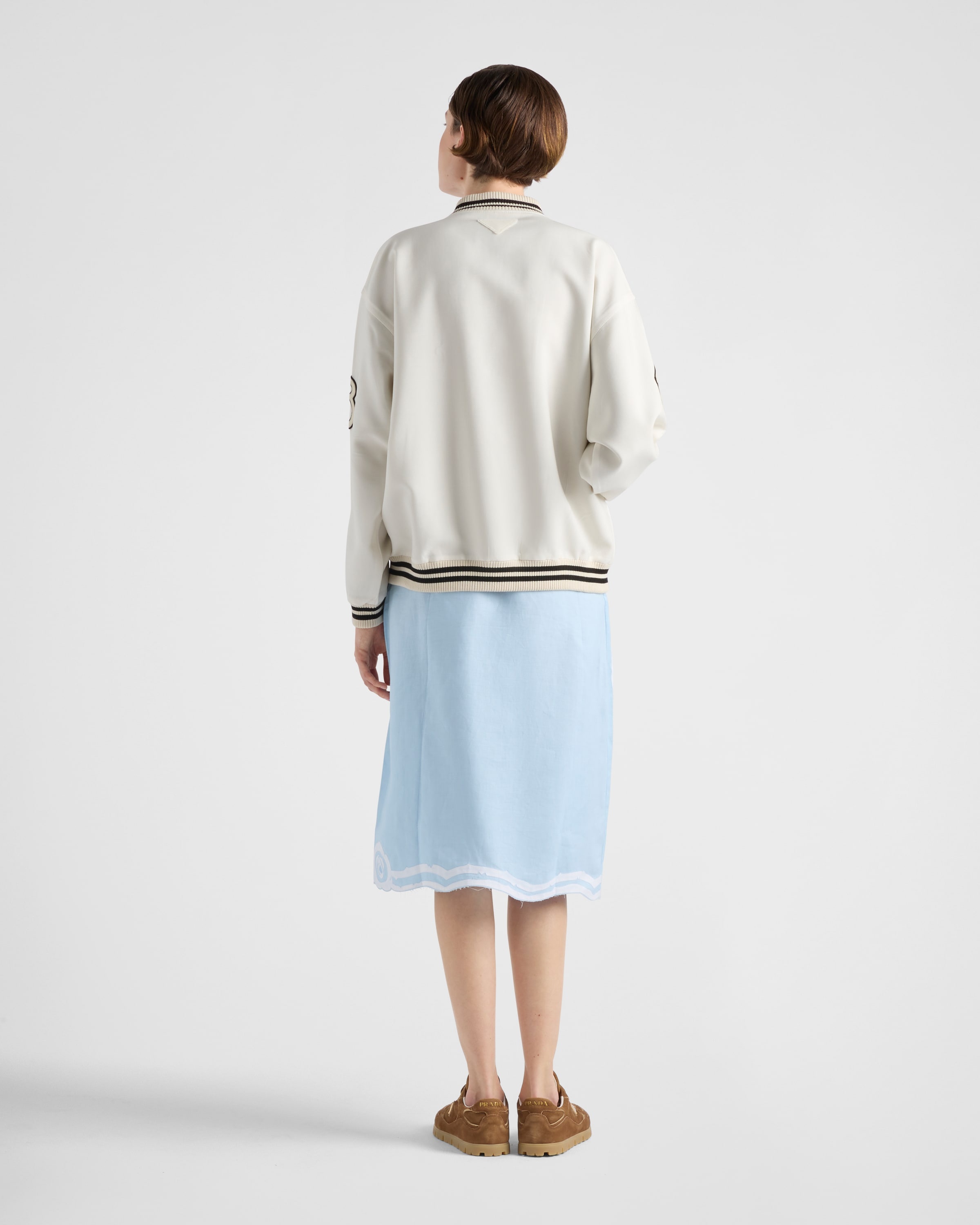 Kid mohair bomber jacket with patches - 5