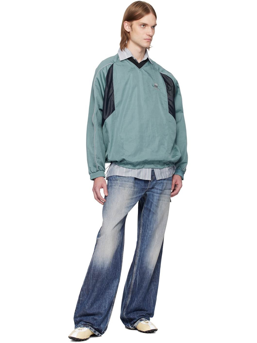 Green Sports Pullover Jacket - 5