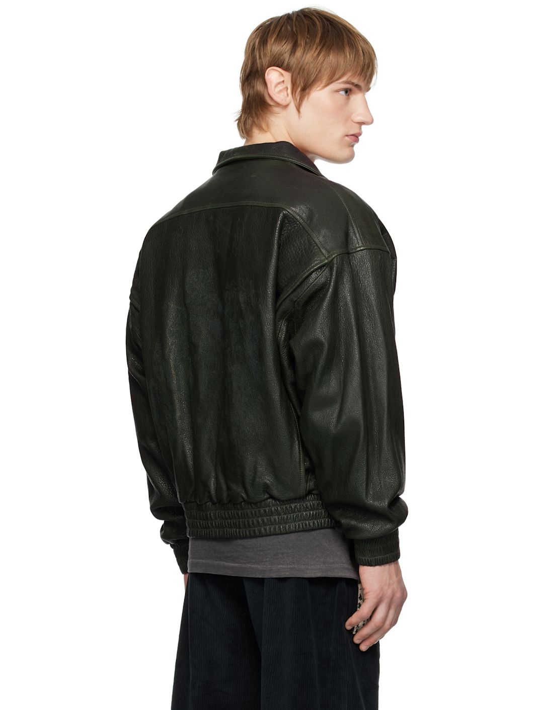 Green Painter's Wives Library Leather Jacket - 3
