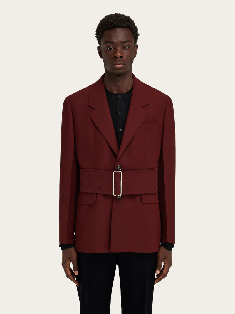 FERRAGAMO Single breasted belted jacket outlook