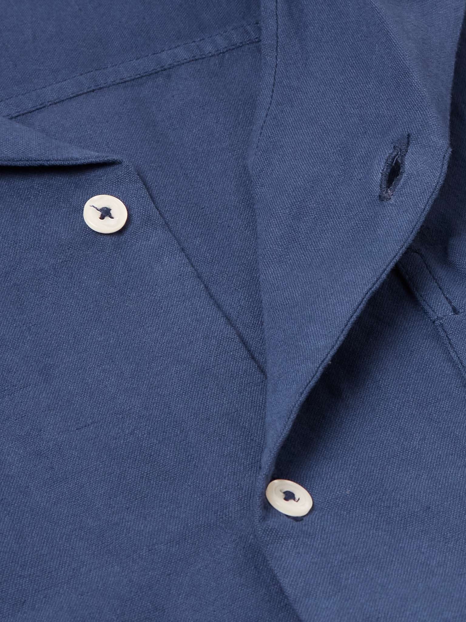 Convertible-Collar Garment-Dyed Hemp and Cotton-Blend Shirt - 4