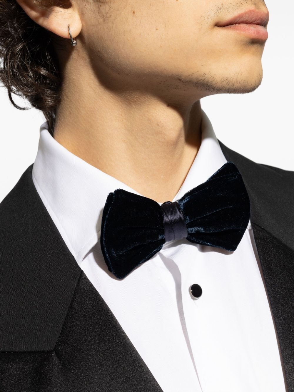 hook-fastening velvet bow tie - 4