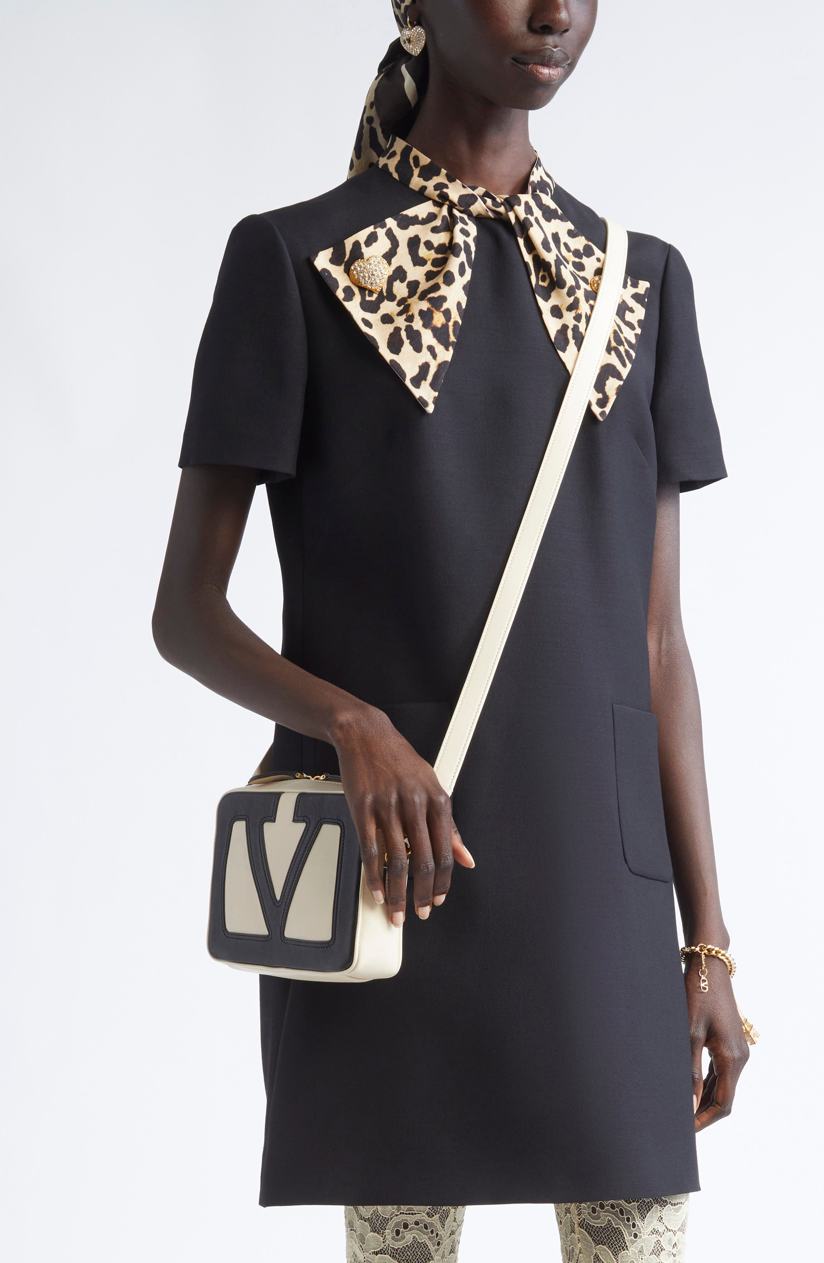 Valentino Garavani Viva Superstar Lambskin Leather Crossbody Bag in Butter White/Nero at Nordstrom - 3