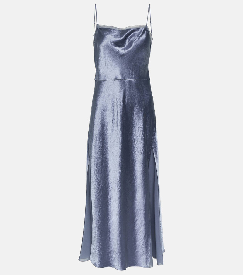 Satin and organza slip dress - 1