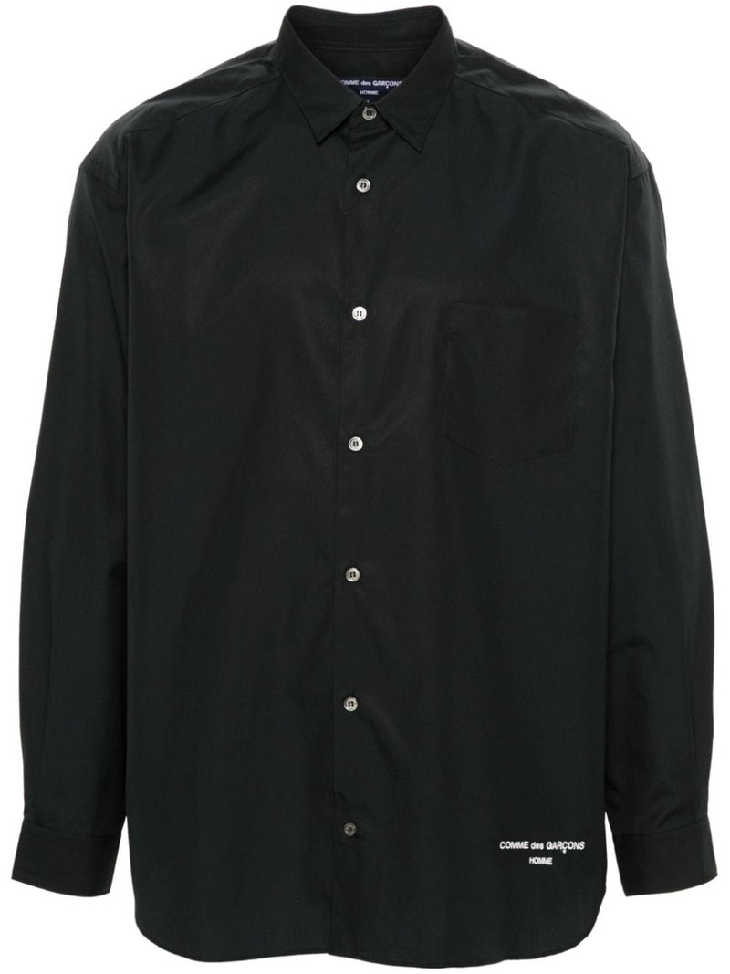 embroidered-logo cotton shirt 1