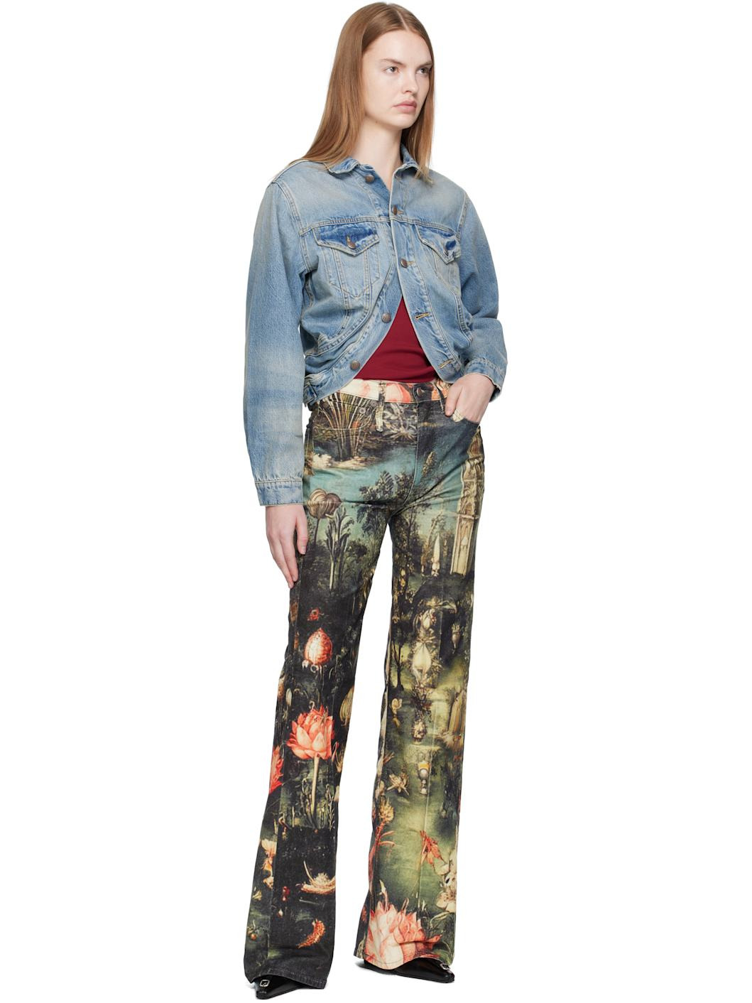 Multicolor Flare Jeans - 4