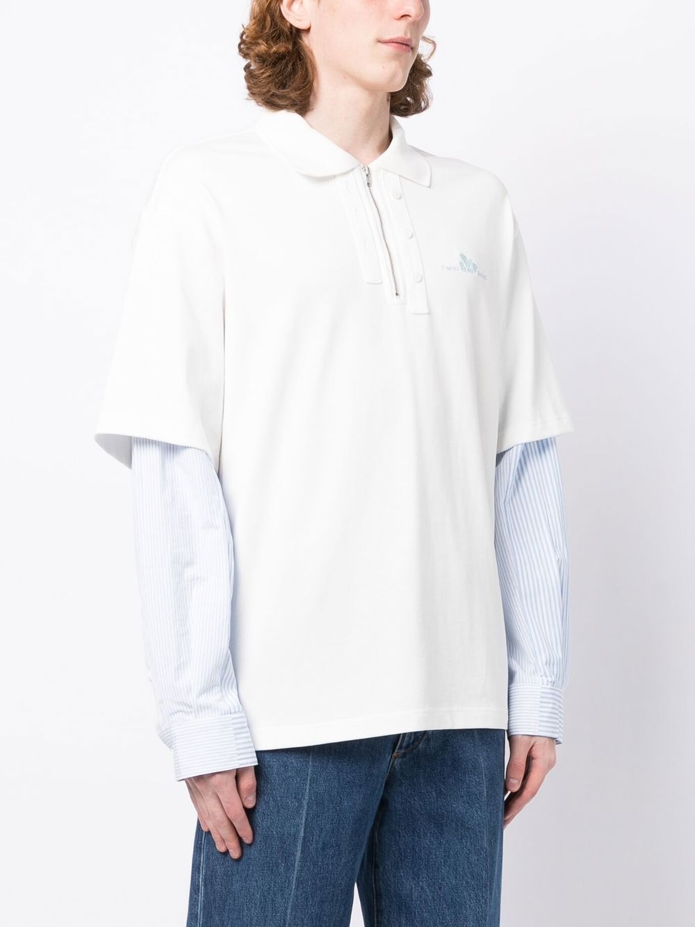 chest logo-print polo shirt - 3