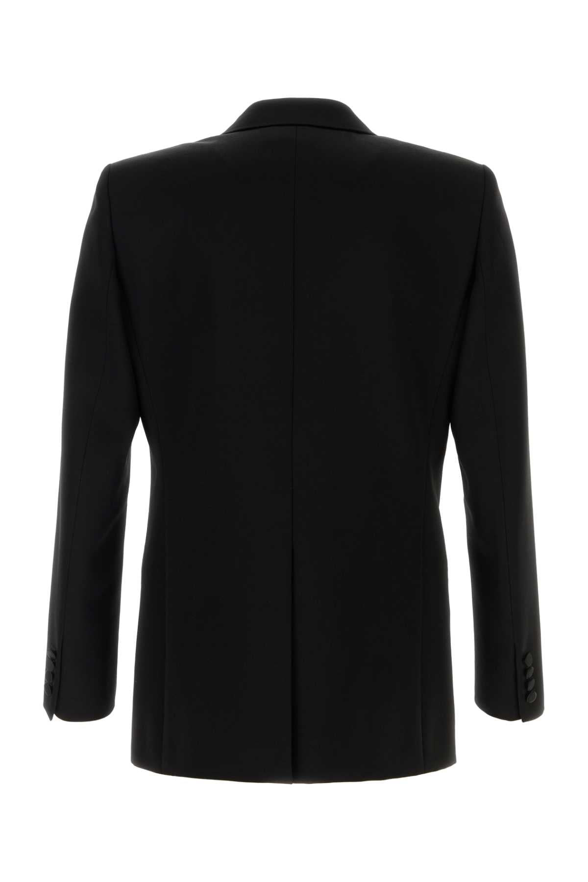 Saint Laurent Men Black Wool Blazer - 2