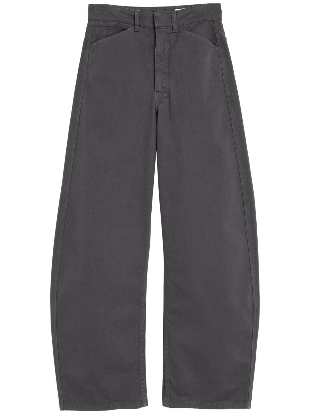 high-waisted curved trousers - 1