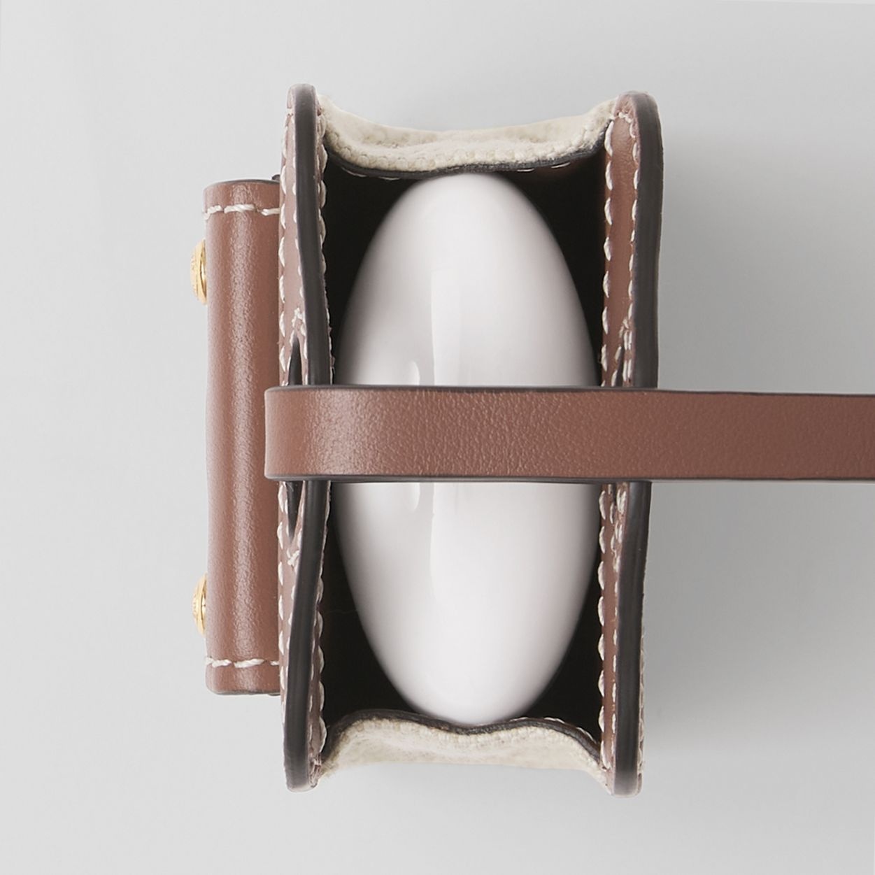 Two-tone Leather and Canvas AirPods Case - 4