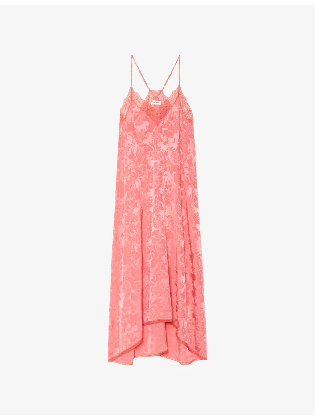 Risty Lace-Trim Horse-Print Jacquard Silk Midi Dress - 1