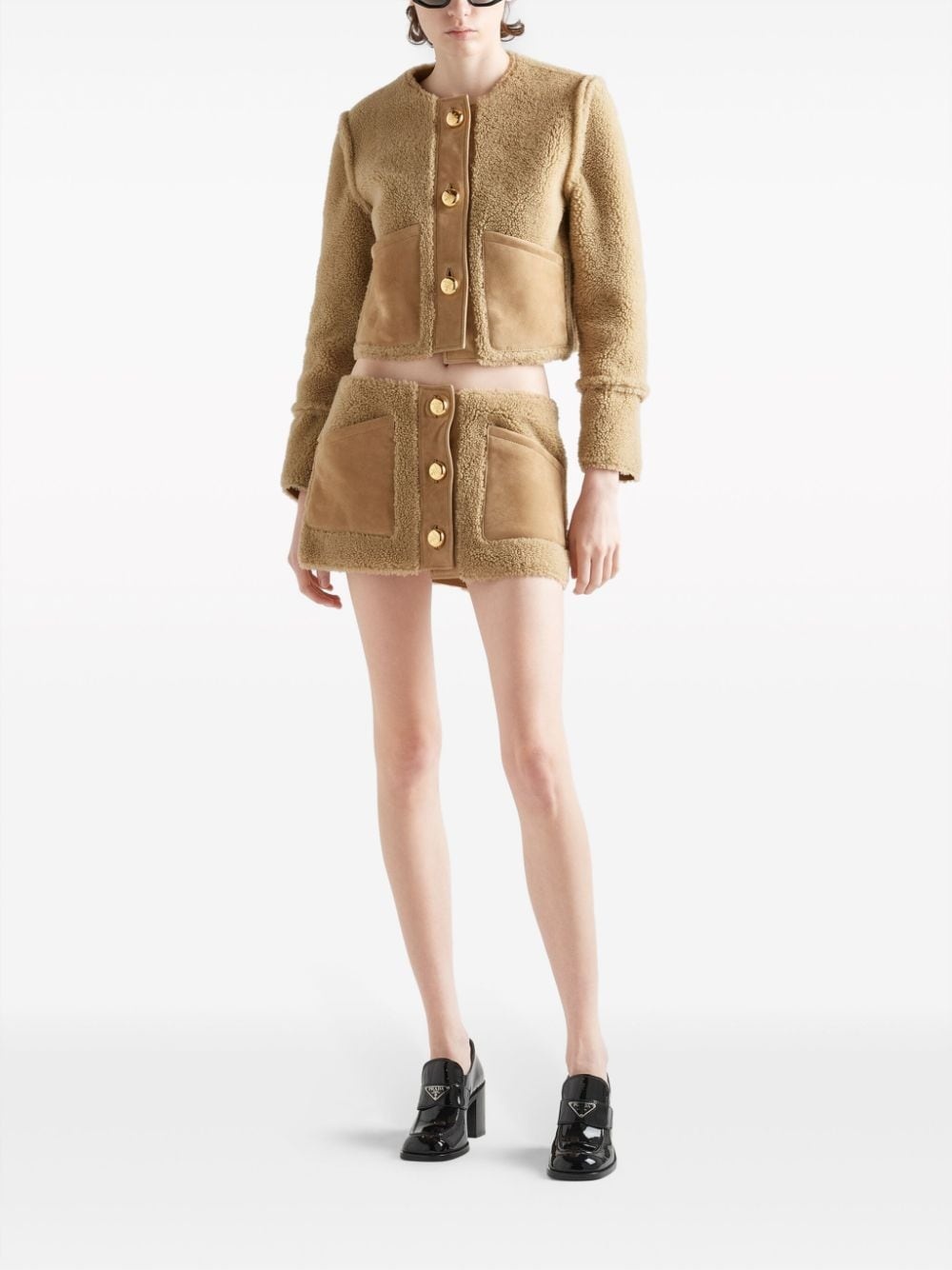 shearling cropped jacket - 2