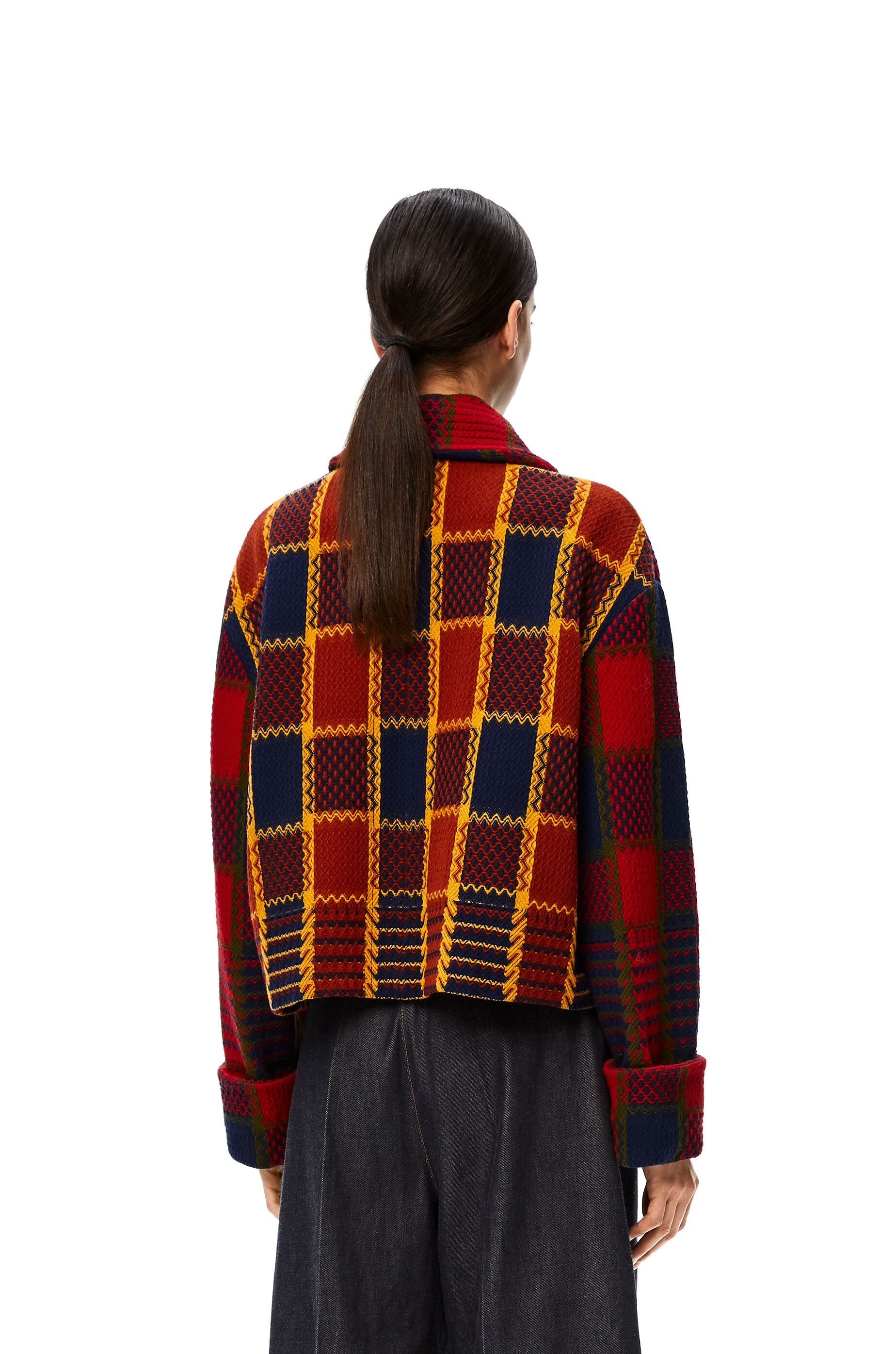 Cropped jacket in check wool - 4