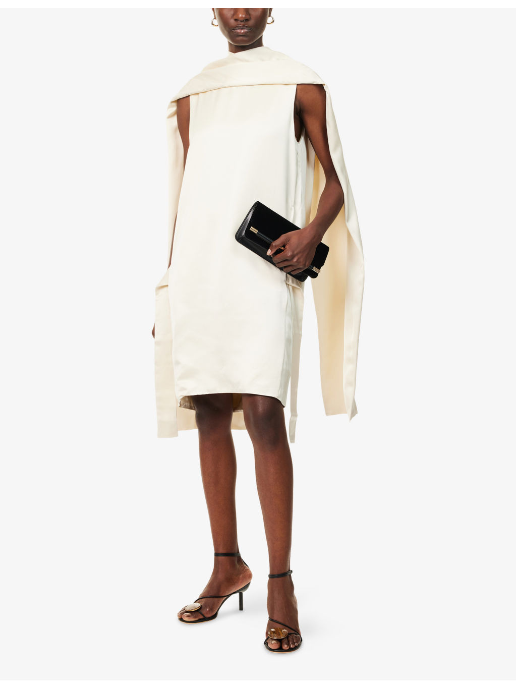 Cocoon Scarf Woven Midi Dress - 2