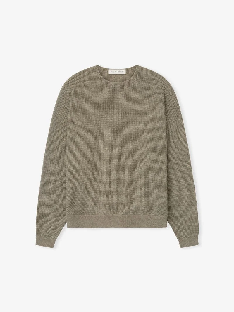 Waffle Crewneck 90's Sweater - 1