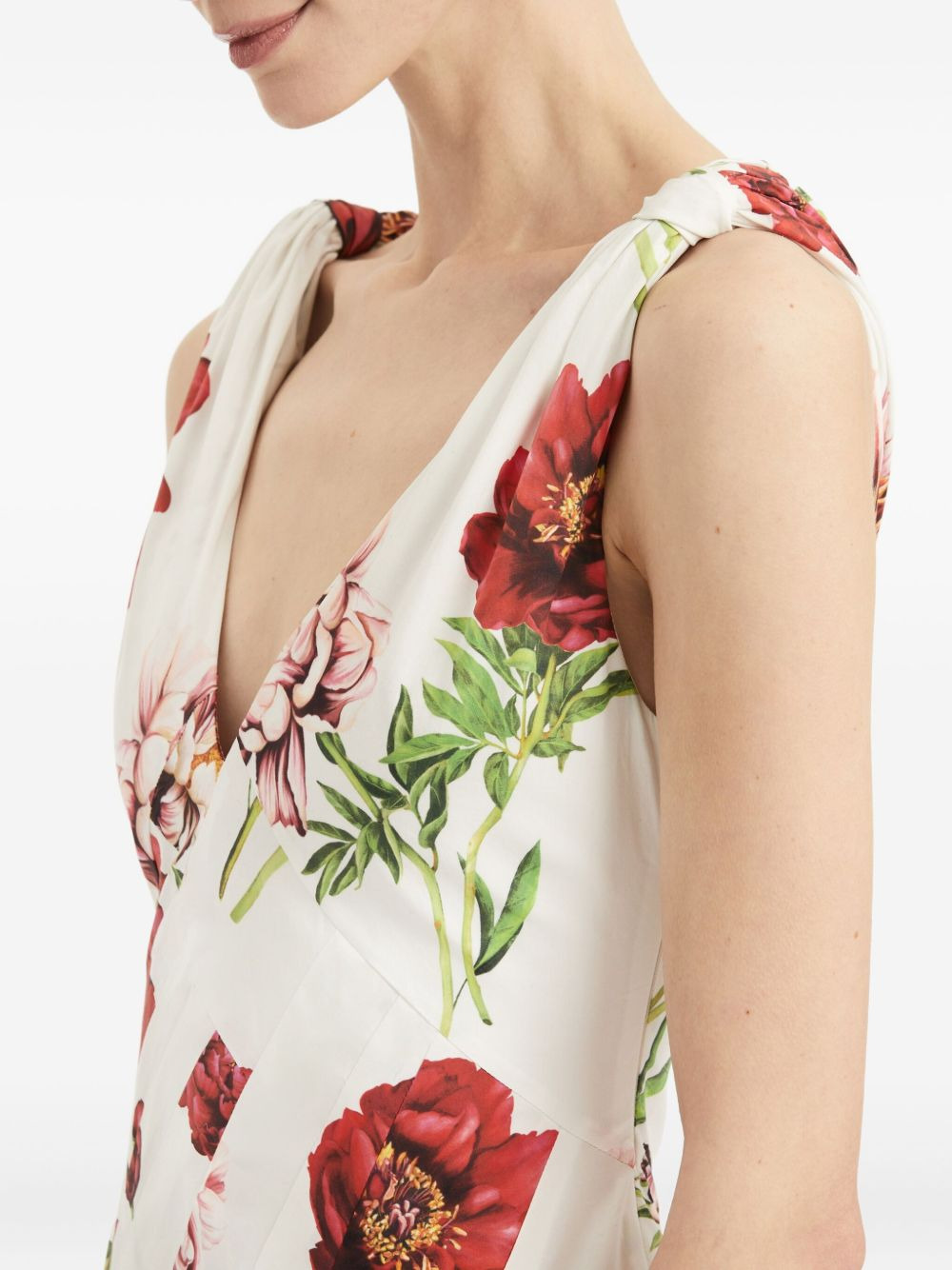 floral V-neck maxi dress - 5