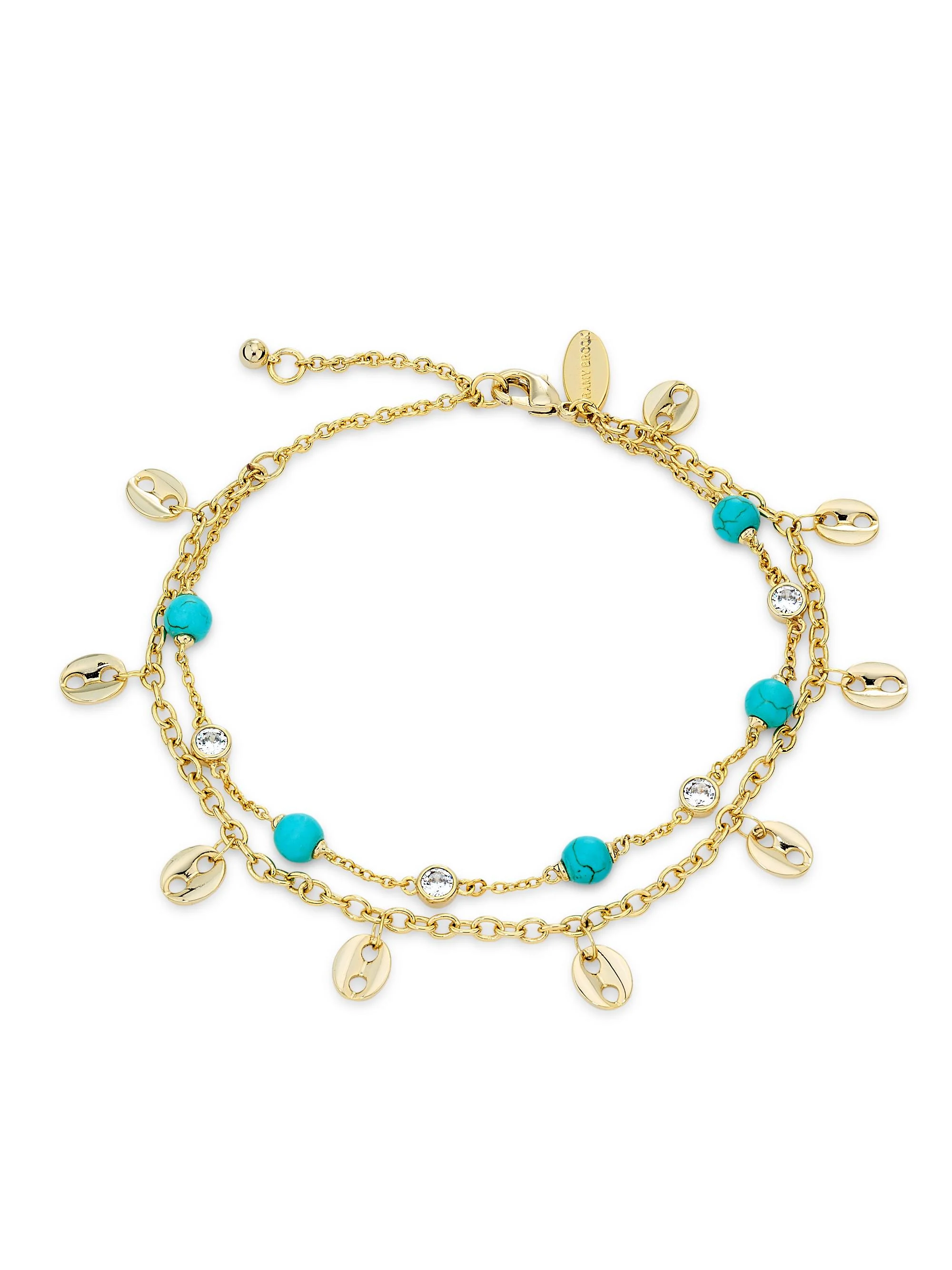 Women's Arianna Goldtone, Turquoise & Cubic Zirconia Anklet - Turquoise Multi - 1