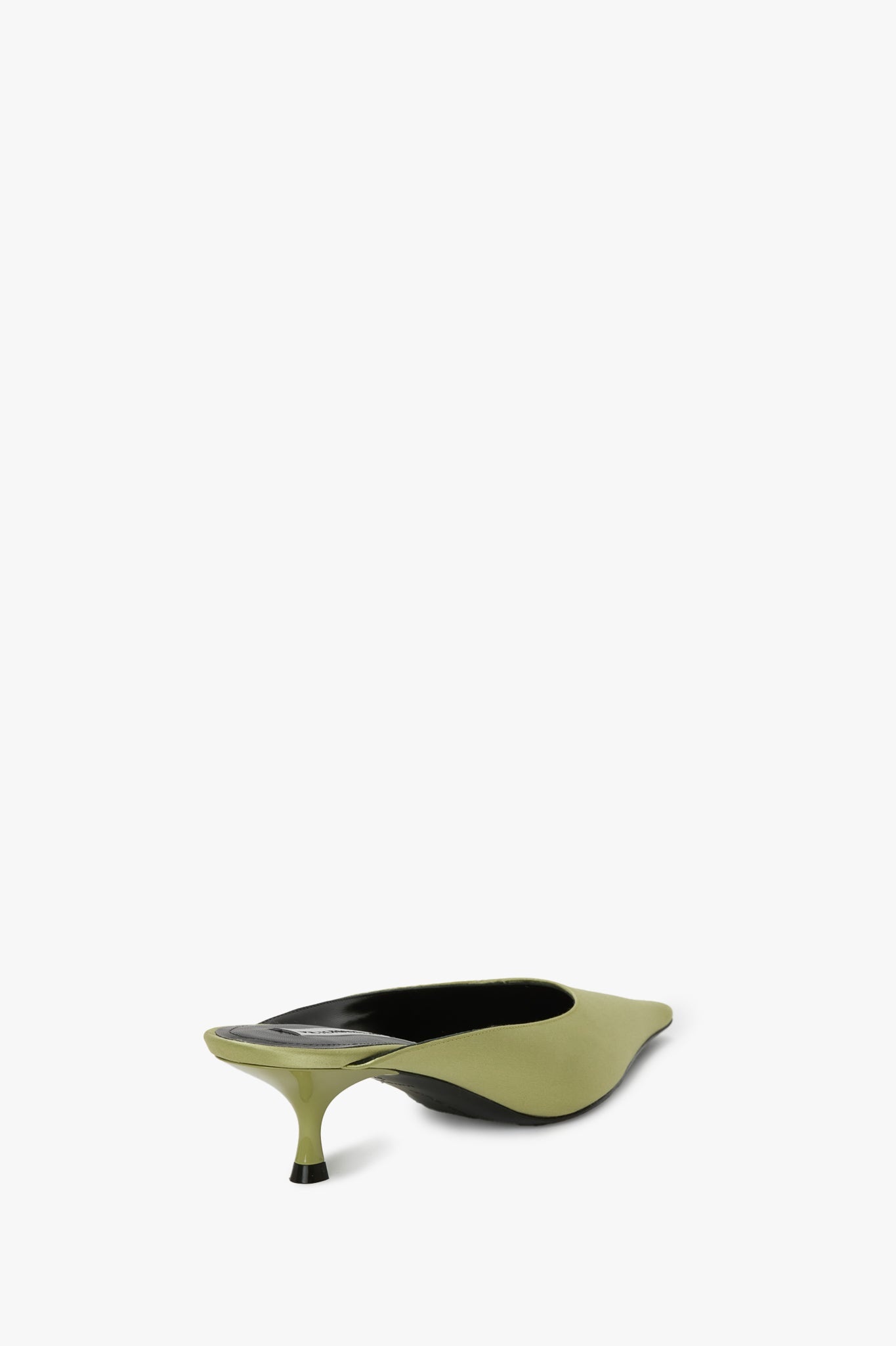 Sloan Mule In Pale Green Satin - 3