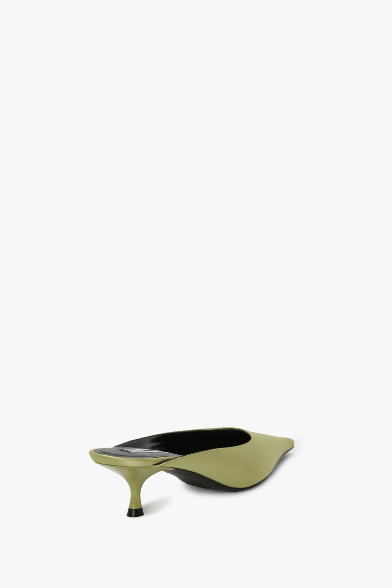 Sloan Mule In Pale Green Satin 3