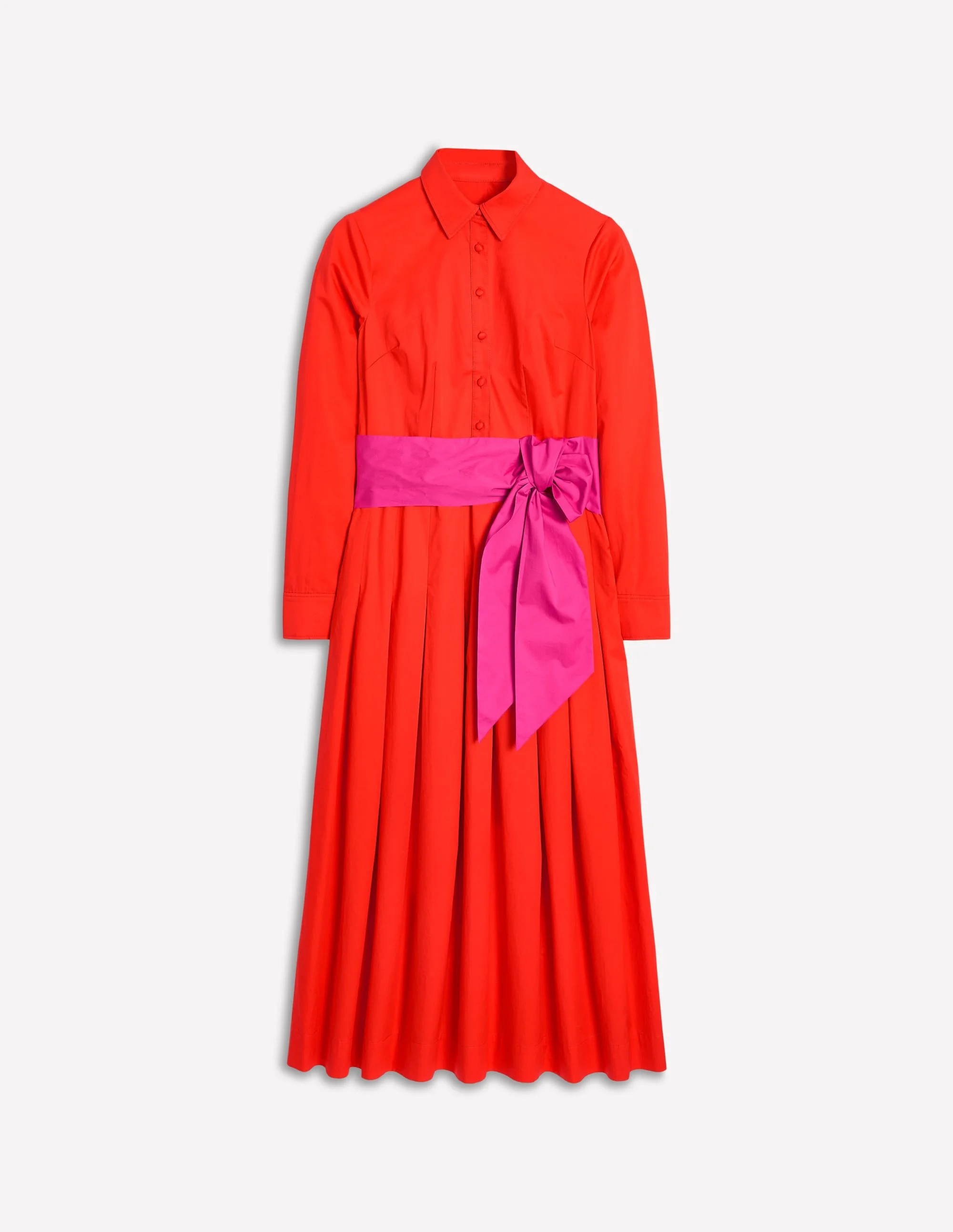 Maxi Pleated Bow Dress-Firecracker Red - 1