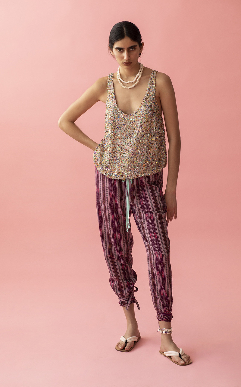 ALIX OF BOHEMIA Baja Striped Cotton Jogger Pants stripe outlook