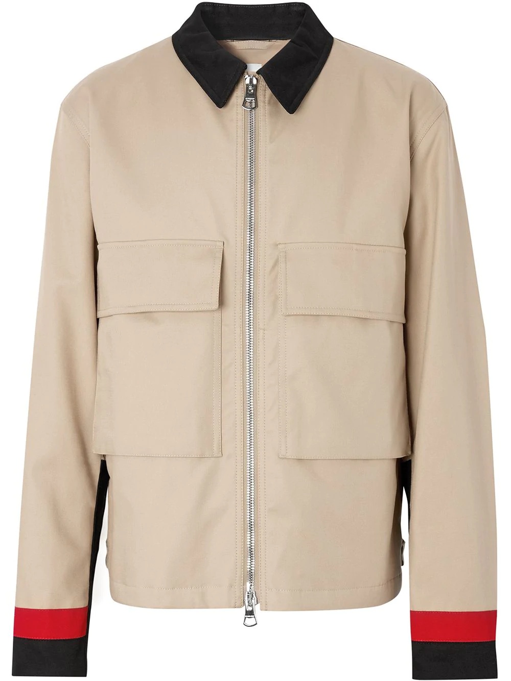 stripe detail gabardine field jacket - 1