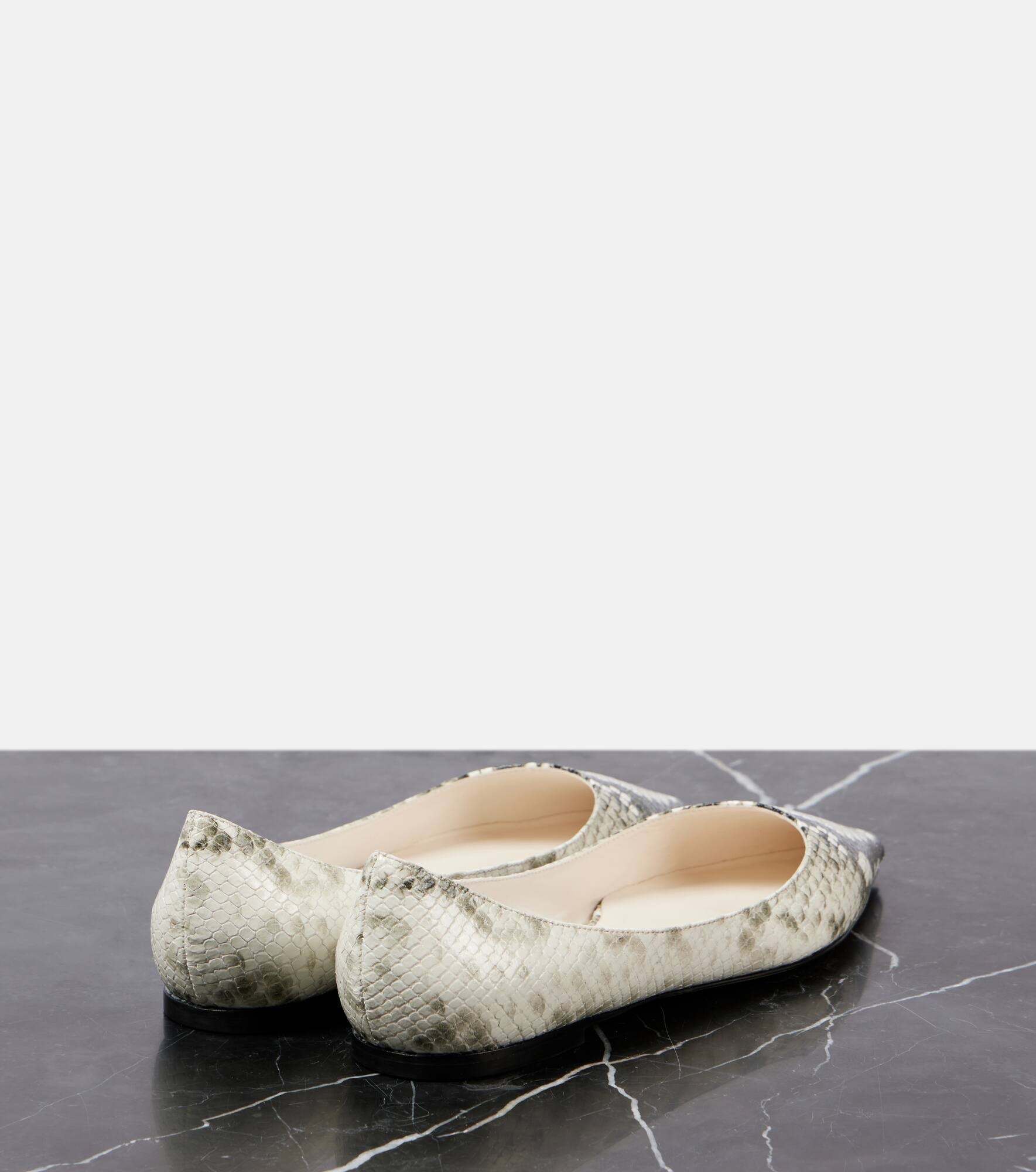 Love snake-effect leather ballet flats - 3