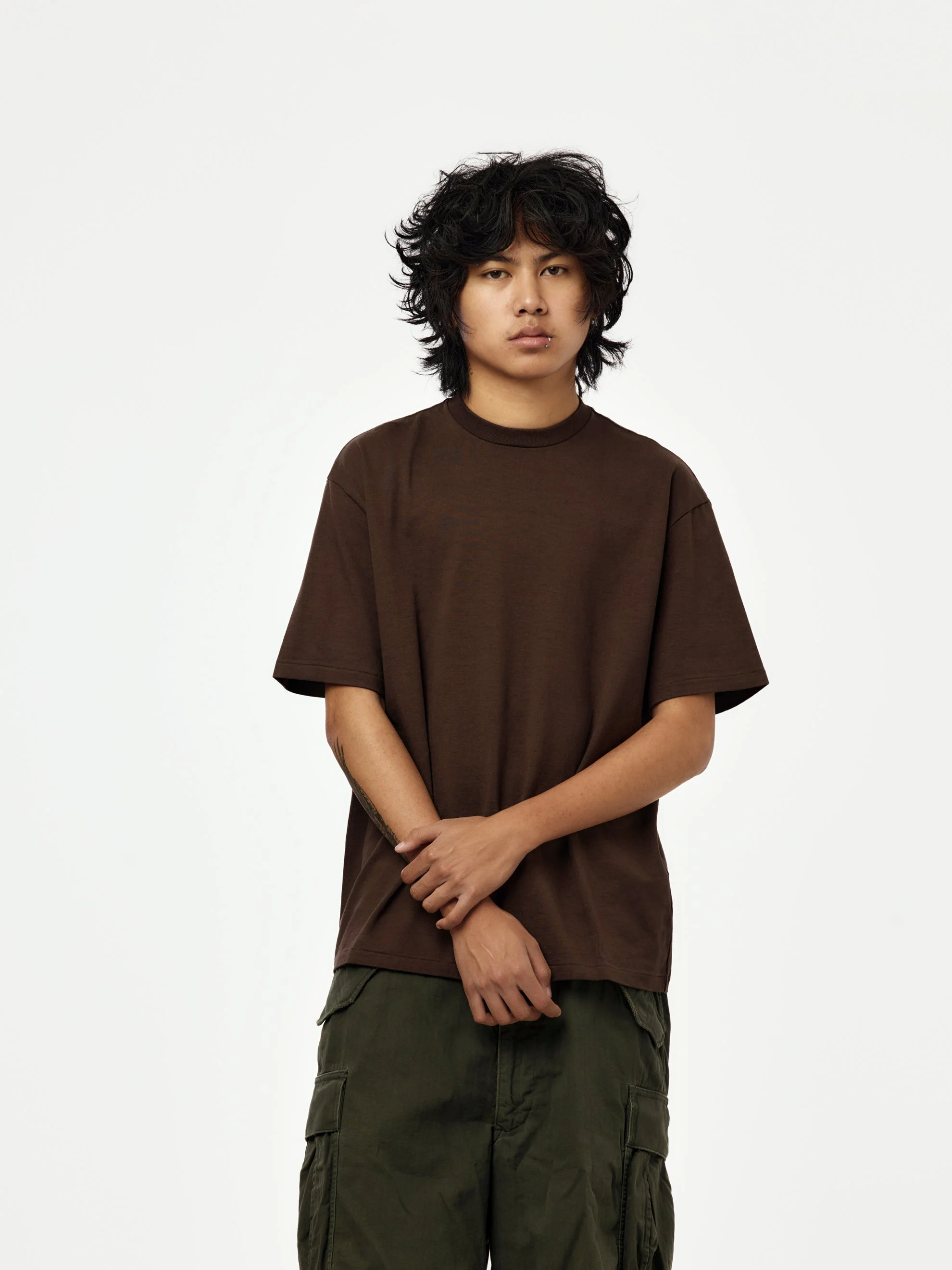 HEAVY WEIGHT T-SHIRT (BROWN) (SIS) - 1