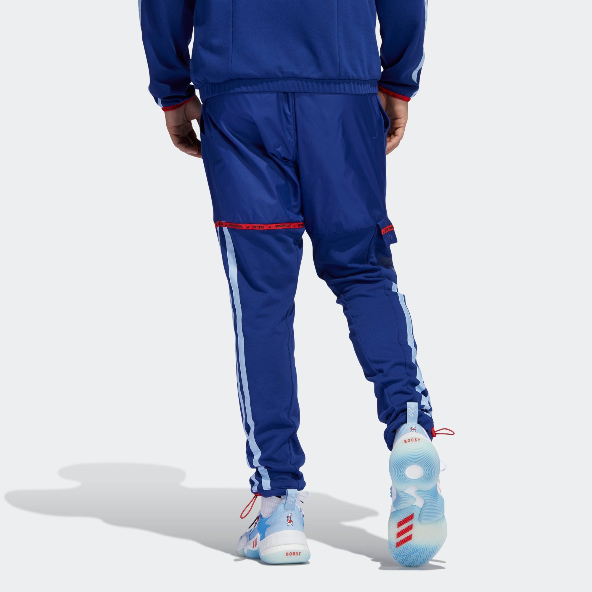 Men's adidas x Trey Young Crossover Trae Pant Splicing Basketball Sports Pants/Trousers/Joggers Blue - 3