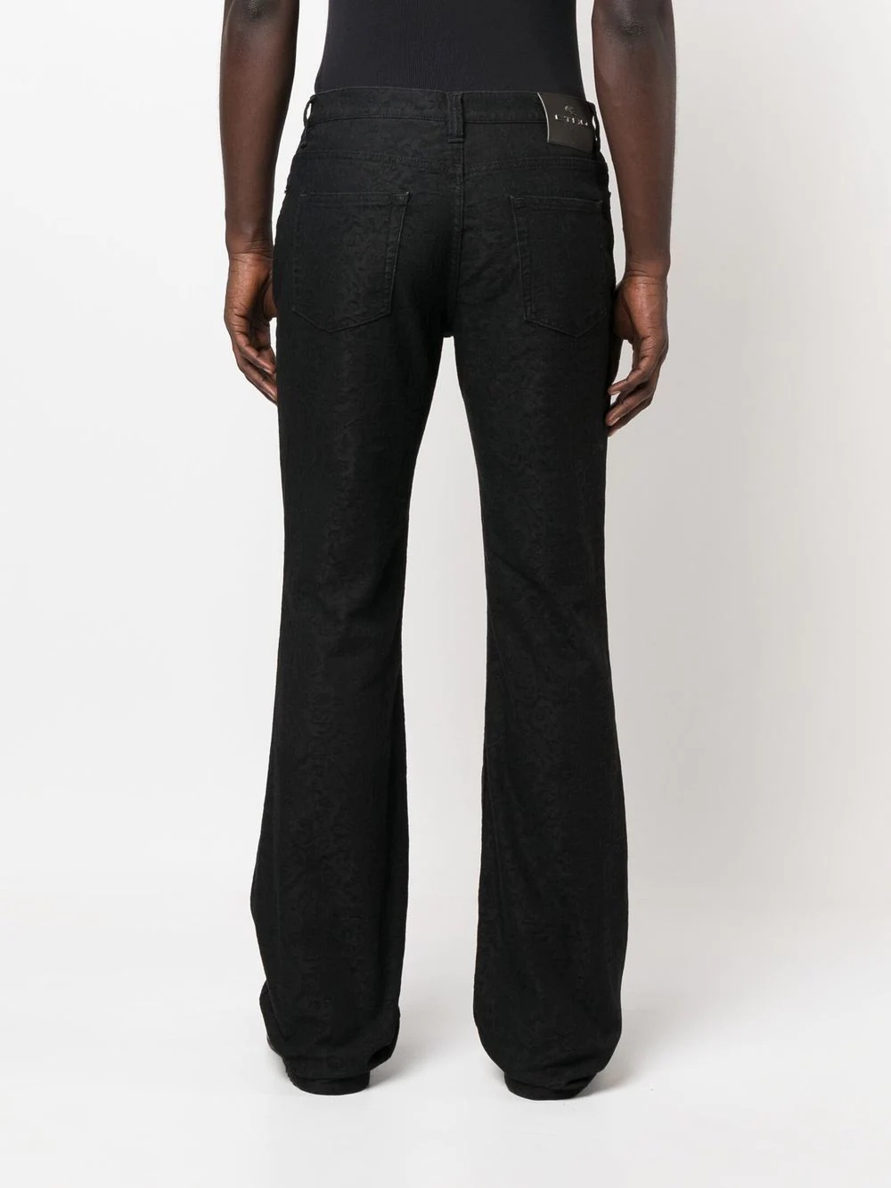 flared jacquard jeans - 4