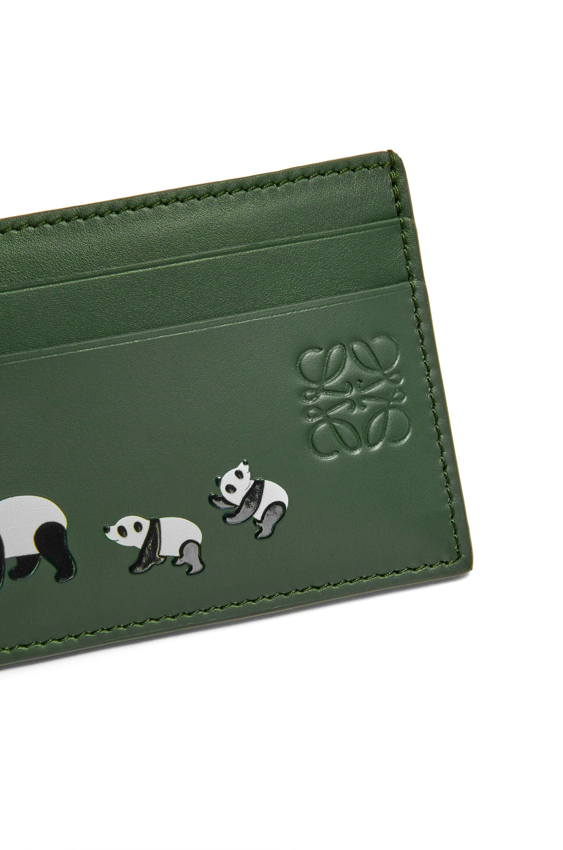 Panda plain cardholder in satin calfskin - 4