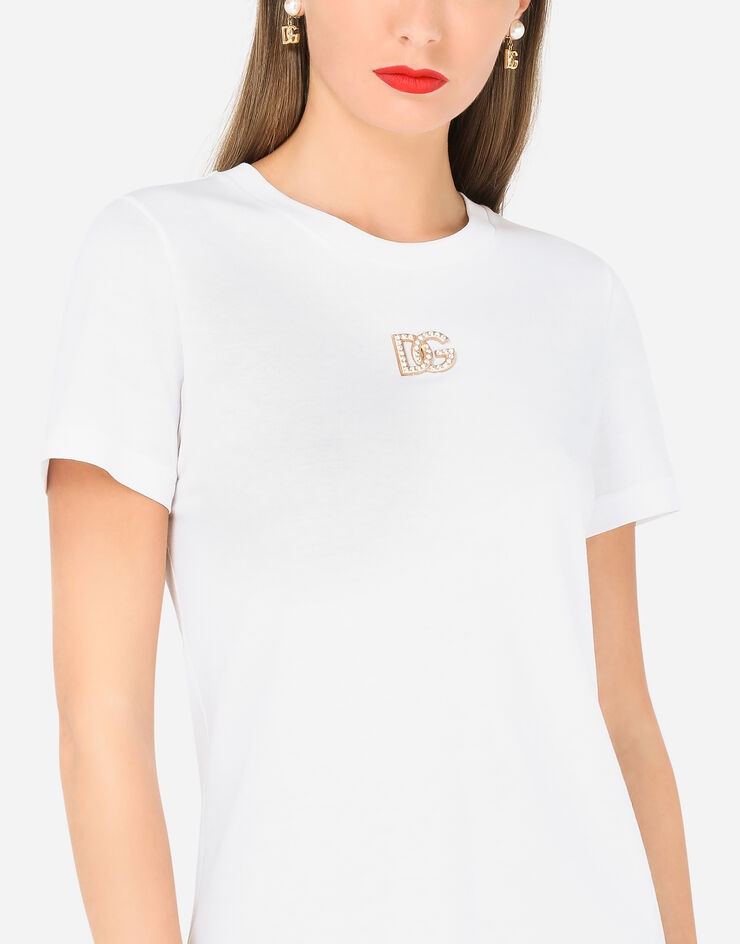 Jersey T-shirt with crystal DG embellishment - 4