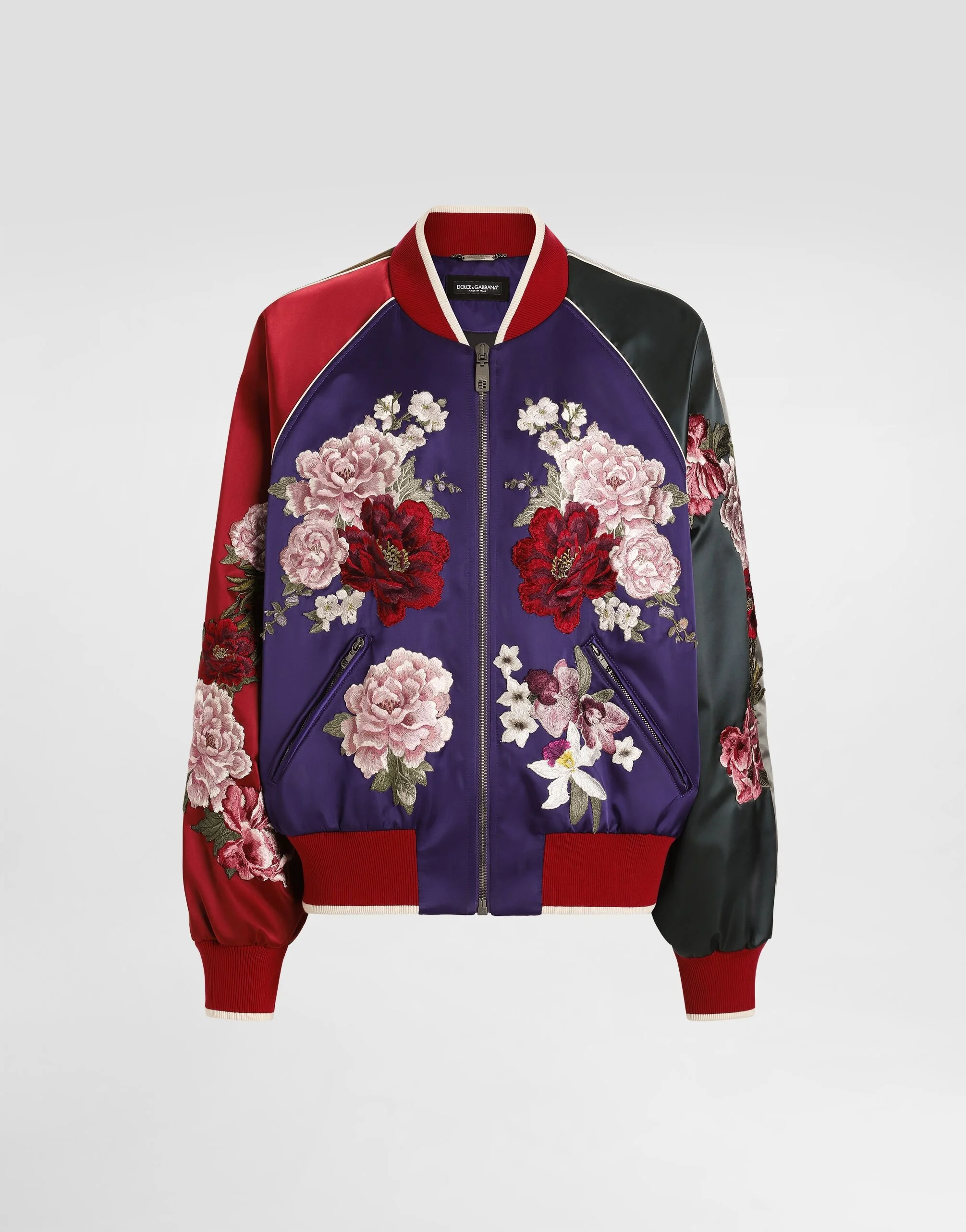 Satin jacket with patch - 1