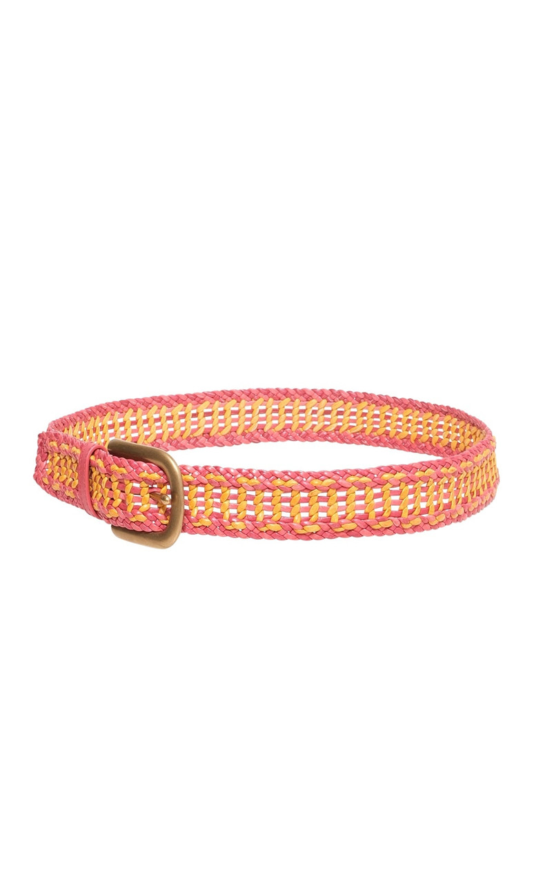 GABRIELA HEARST Sam Braided Belt in Red Leather outlook