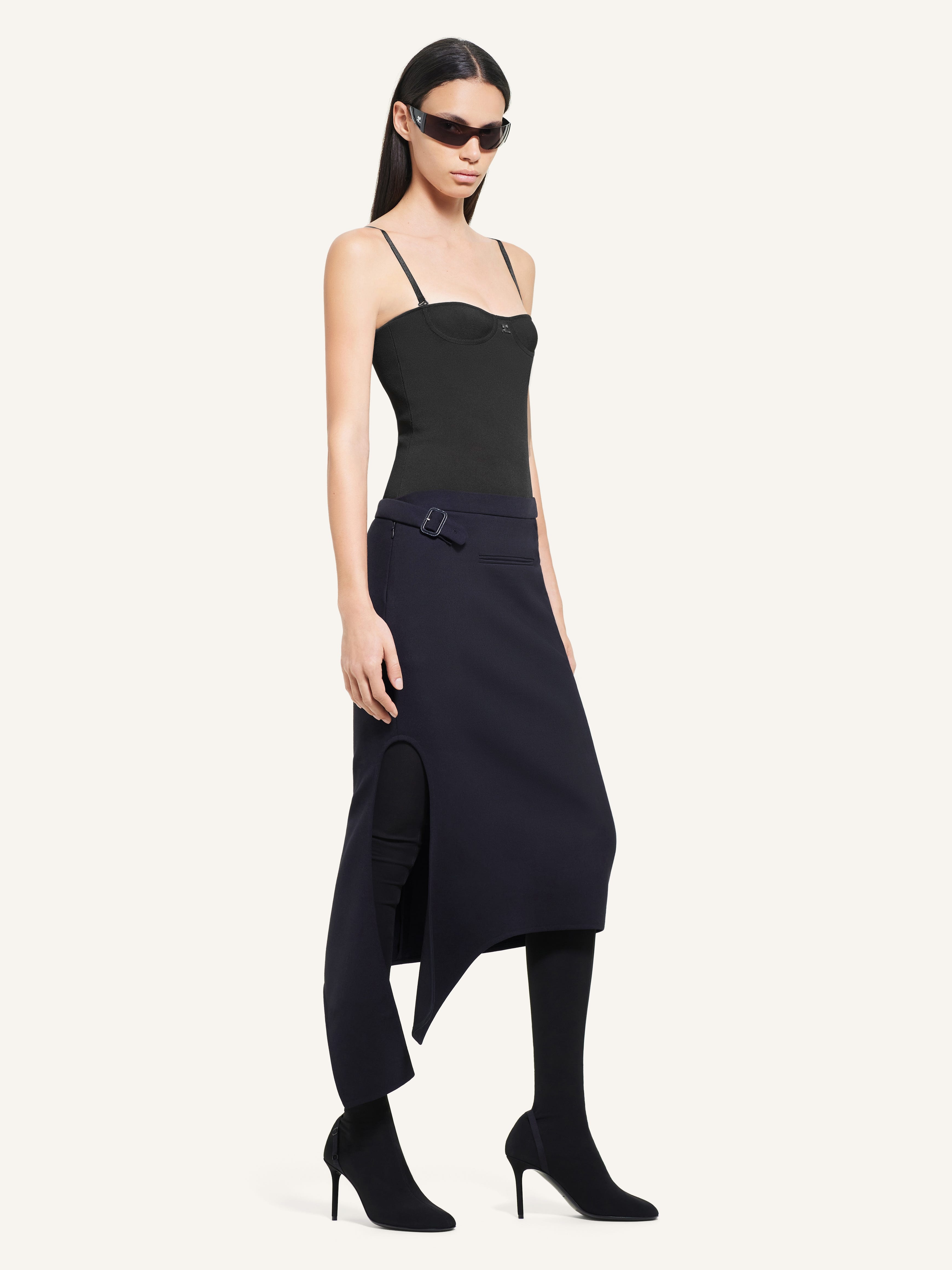 MIDI SLASH SKIRT - 3