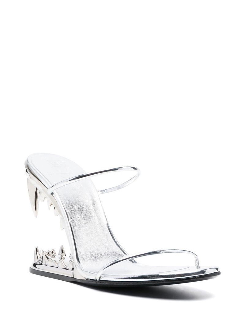 GCDS metallic 105mm heeled sandals outlook