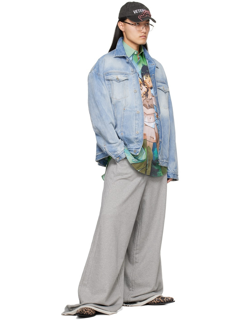 VETEMENTS Blue Embossed Denim Jacket outlook