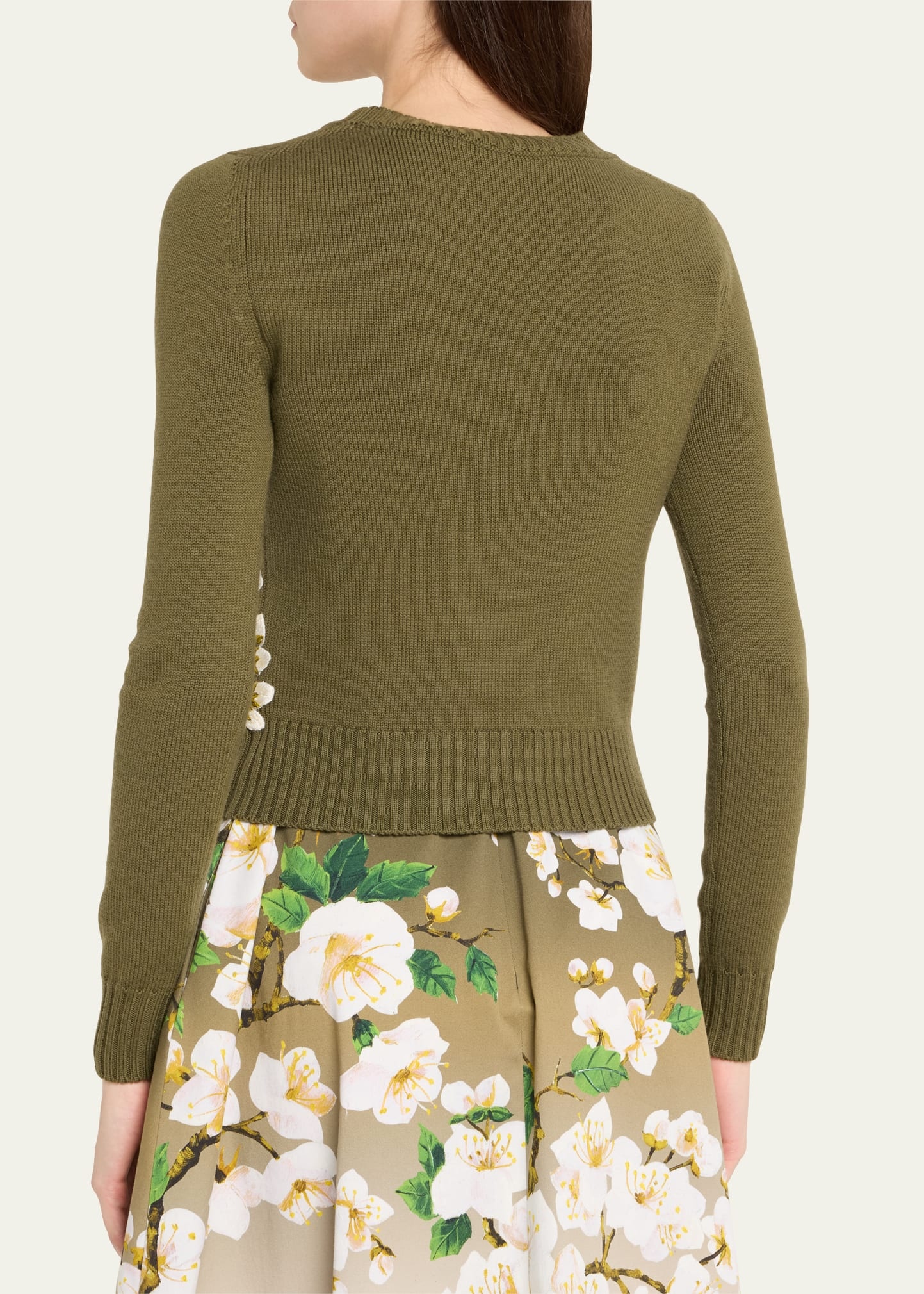 Cherry Blossom Embroidered Wool Pullover - 3