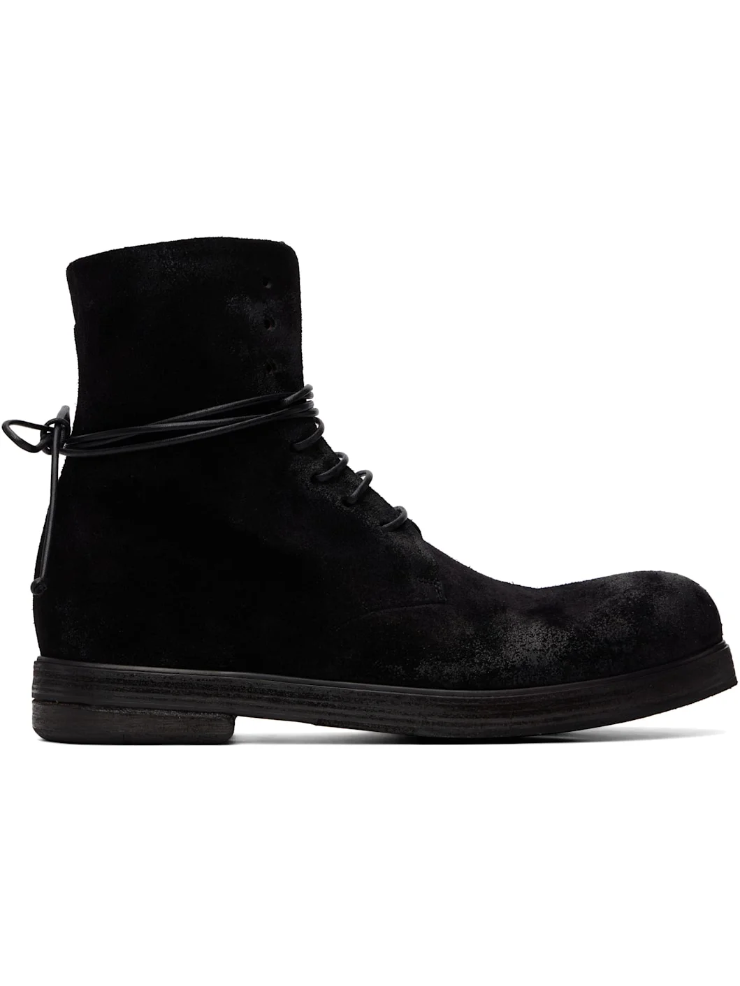 Black Zucca Zeppa Leather Combat Boots - 1