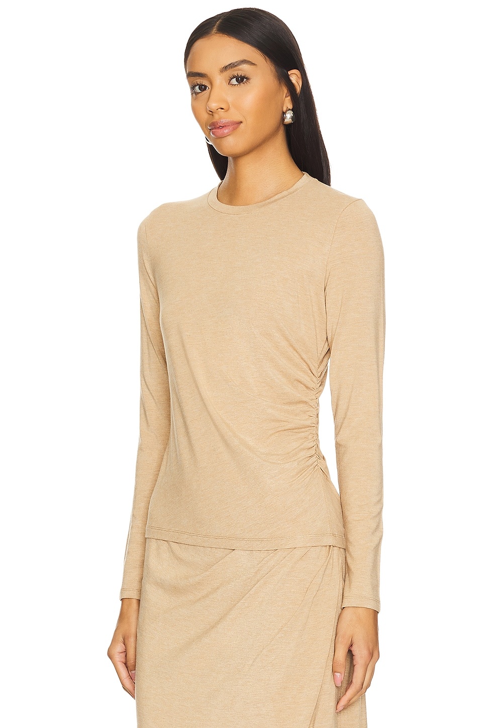 Side Drape Long Sleeve Crew - 2