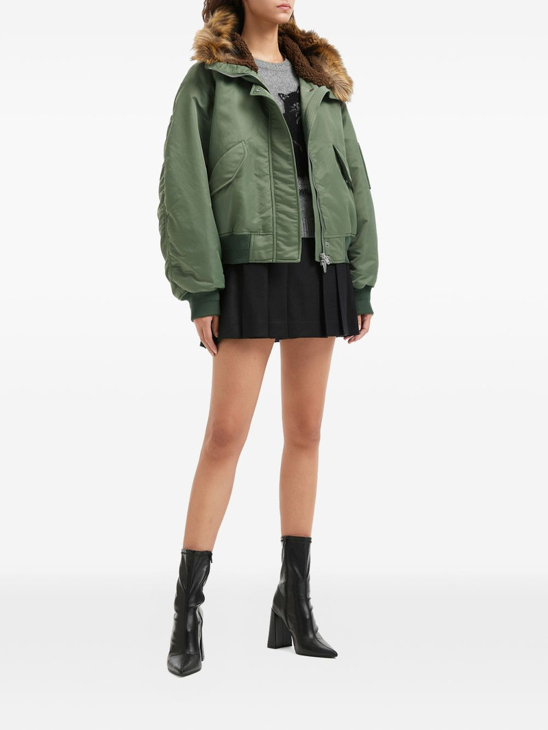 JUUN.J faux-fur hood bomber jacket outlook