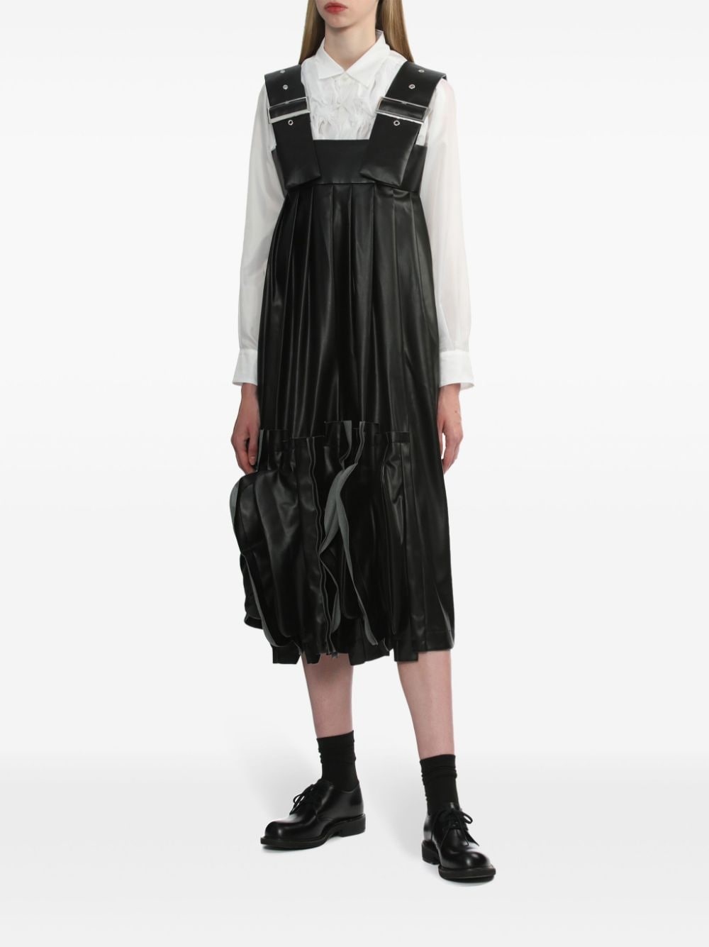 artificial leather midi dress - 2