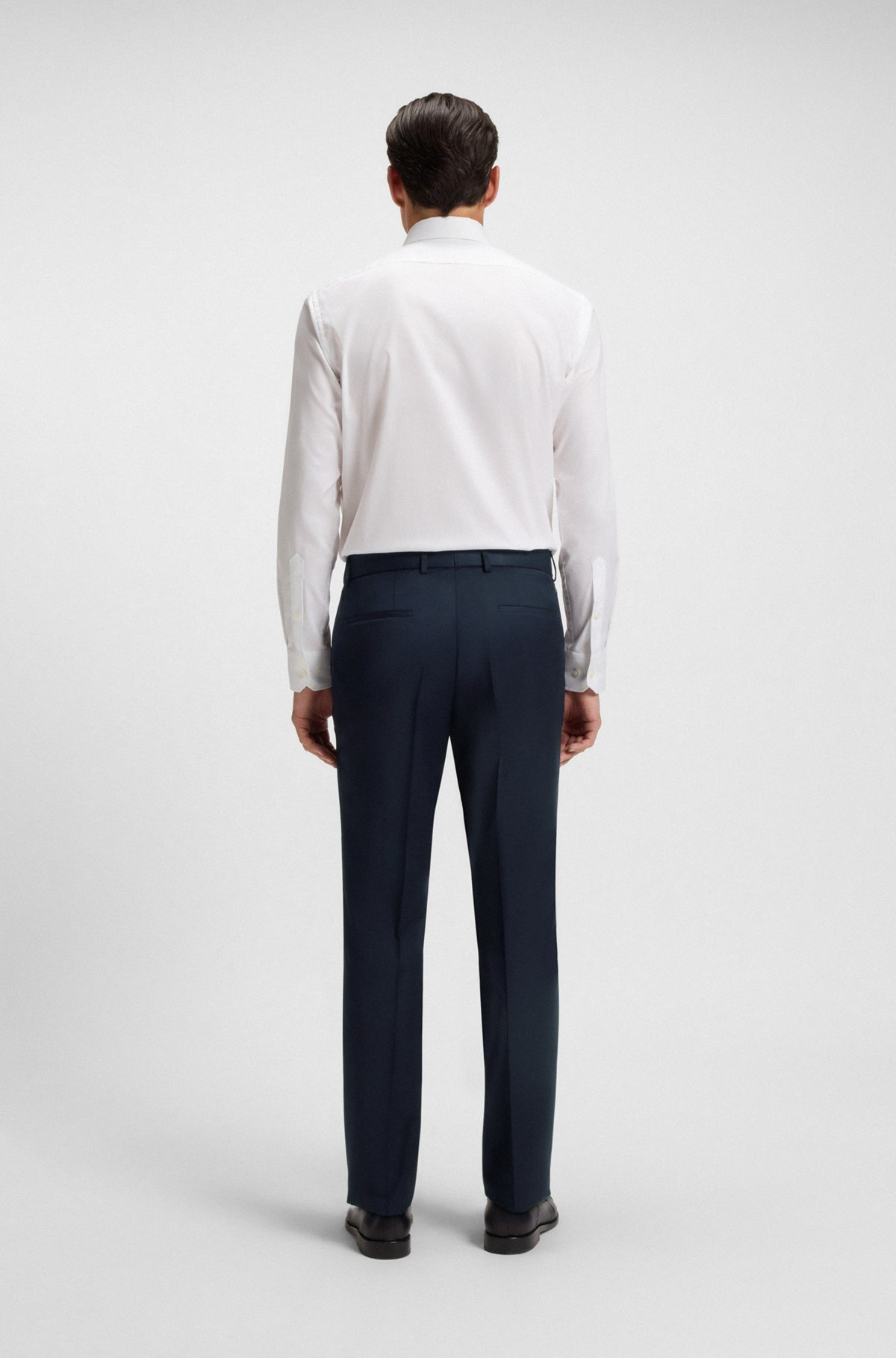 SLIM-FIT TROUSERS IN VIRGIN-WOOL SERGE - 4