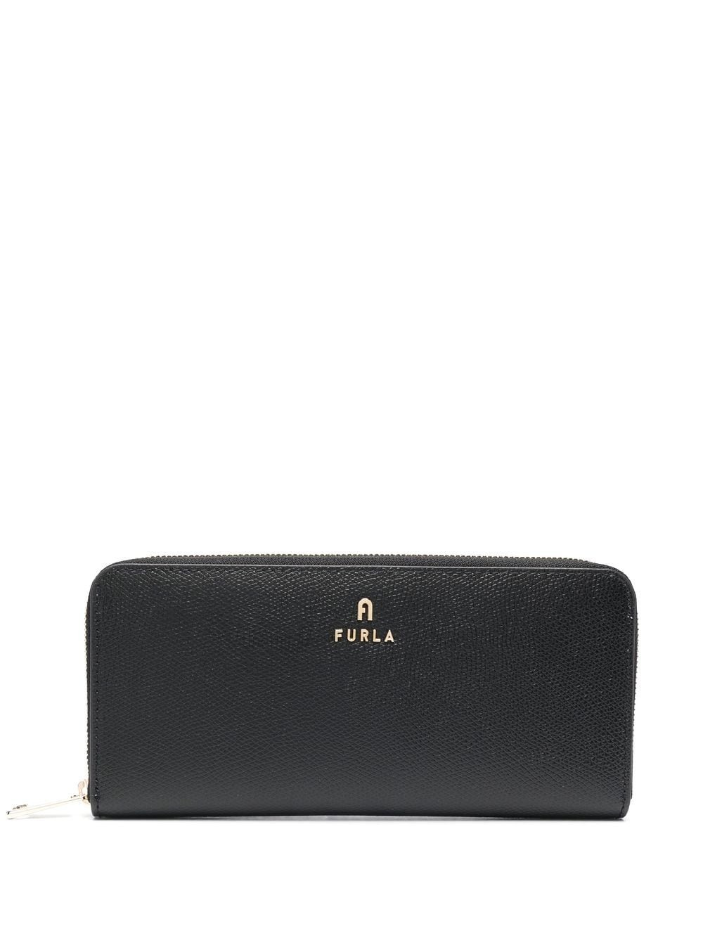 logo-lettering leather wallet - 1