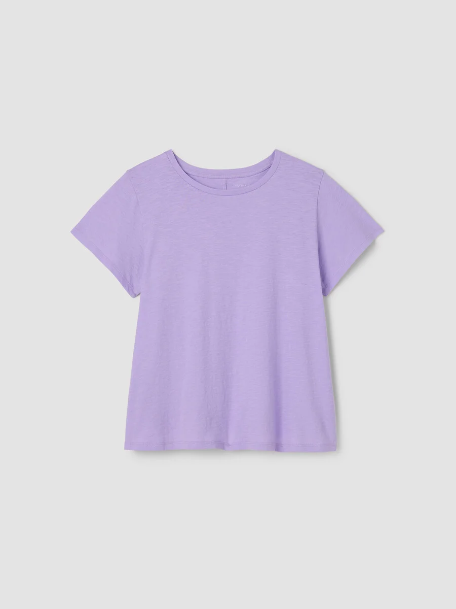 Organic Cotton Slubby Jersey Crew Neck Tee - 1