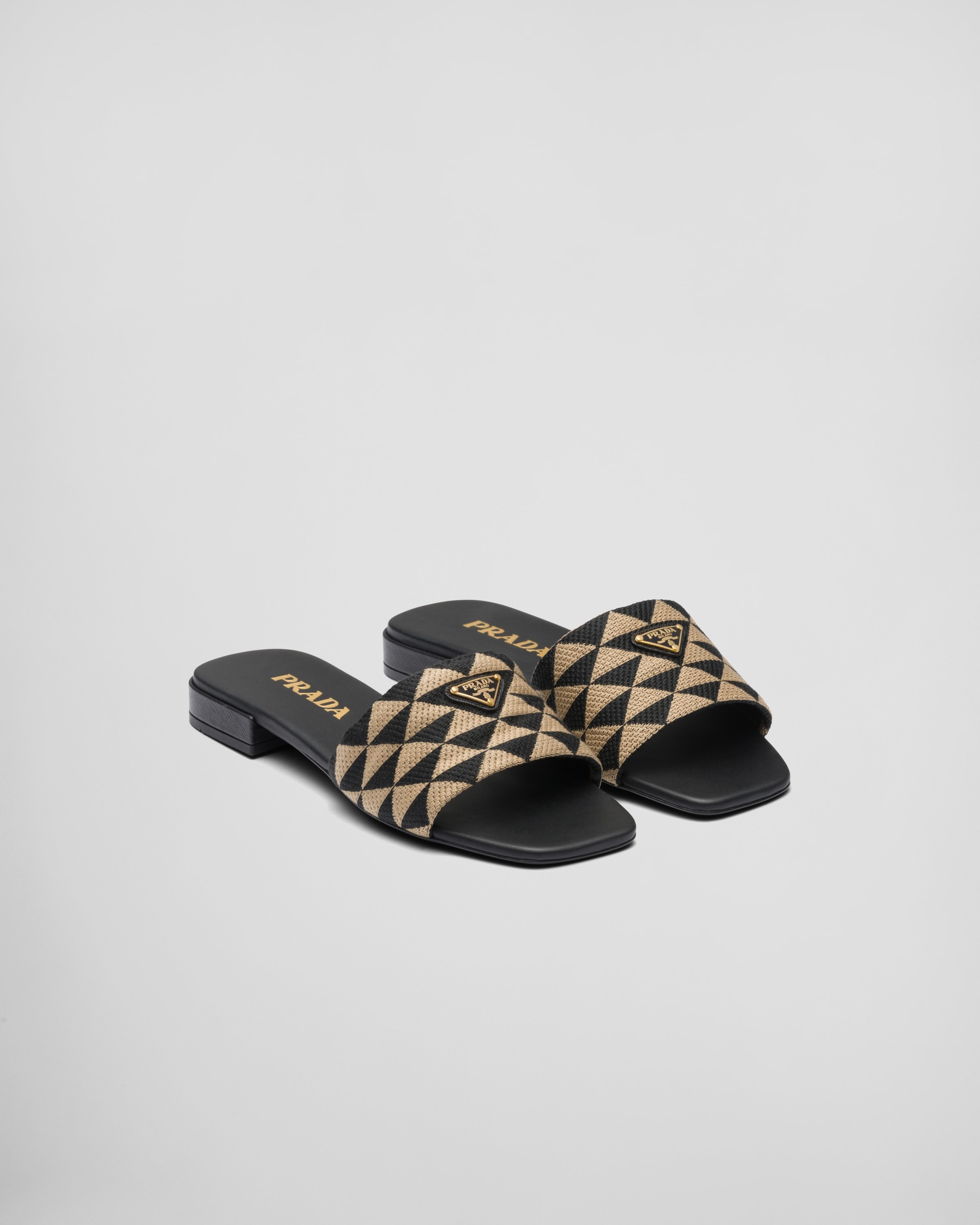 Prada Embroidered fabric slides | REVERSIBLE