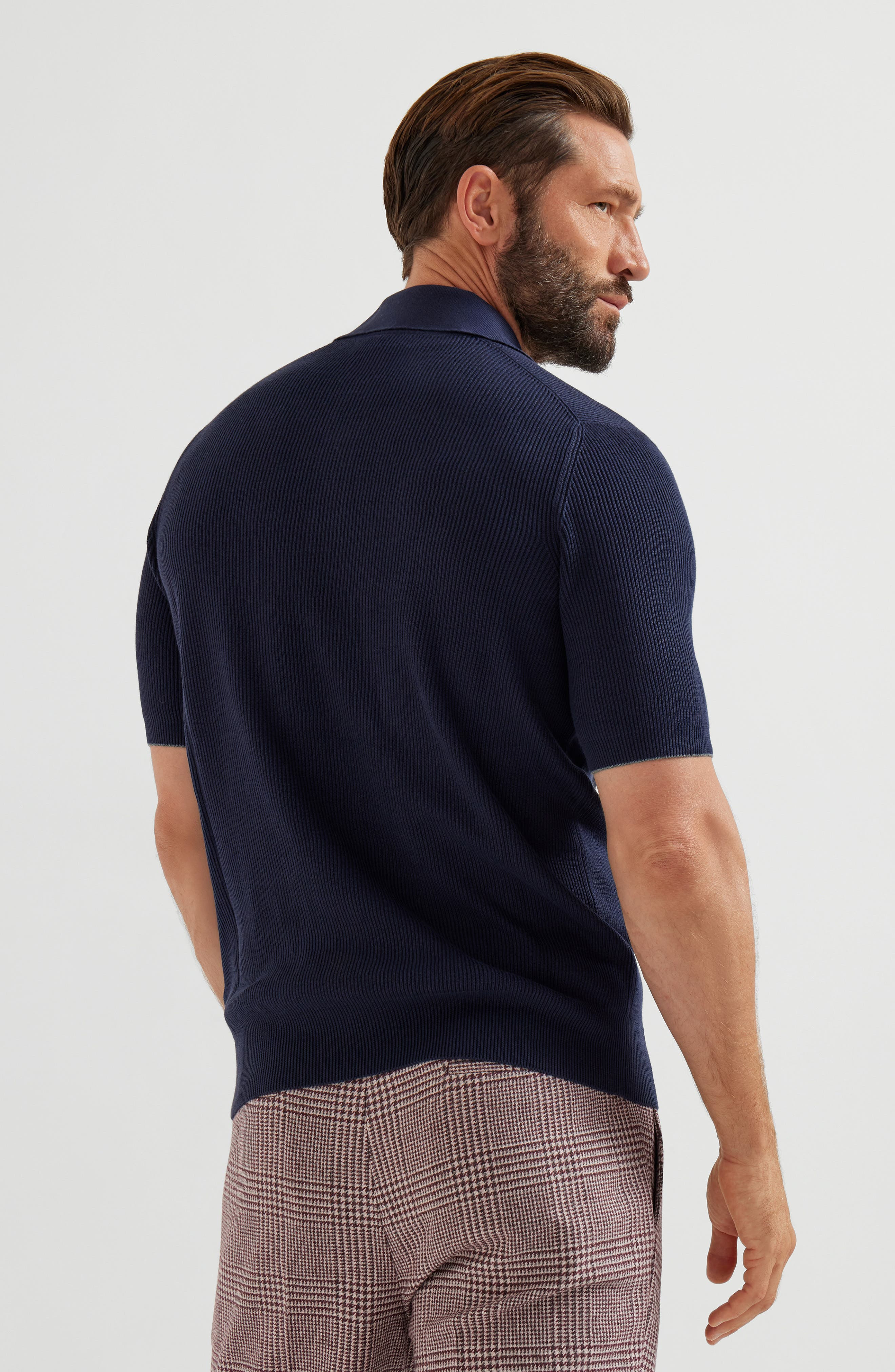 Brunello Cucinelli English Rib knit sweater in Navy Blue at Nordstrom - 3